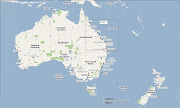 A Map of Australia and NZ showing the Queensland coast.