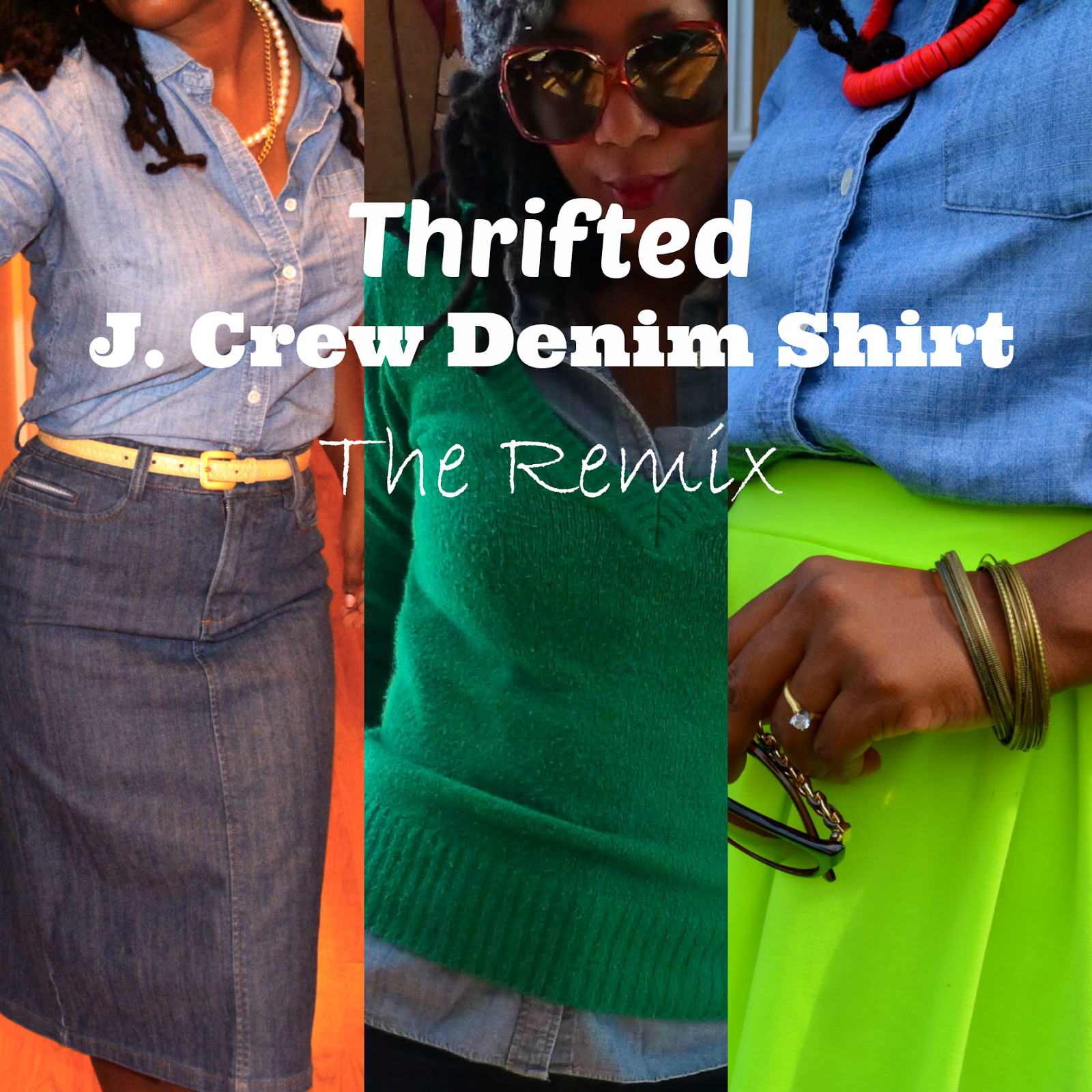 Thrift + Style J. Crew Denim Shirt Thriftanista in the City