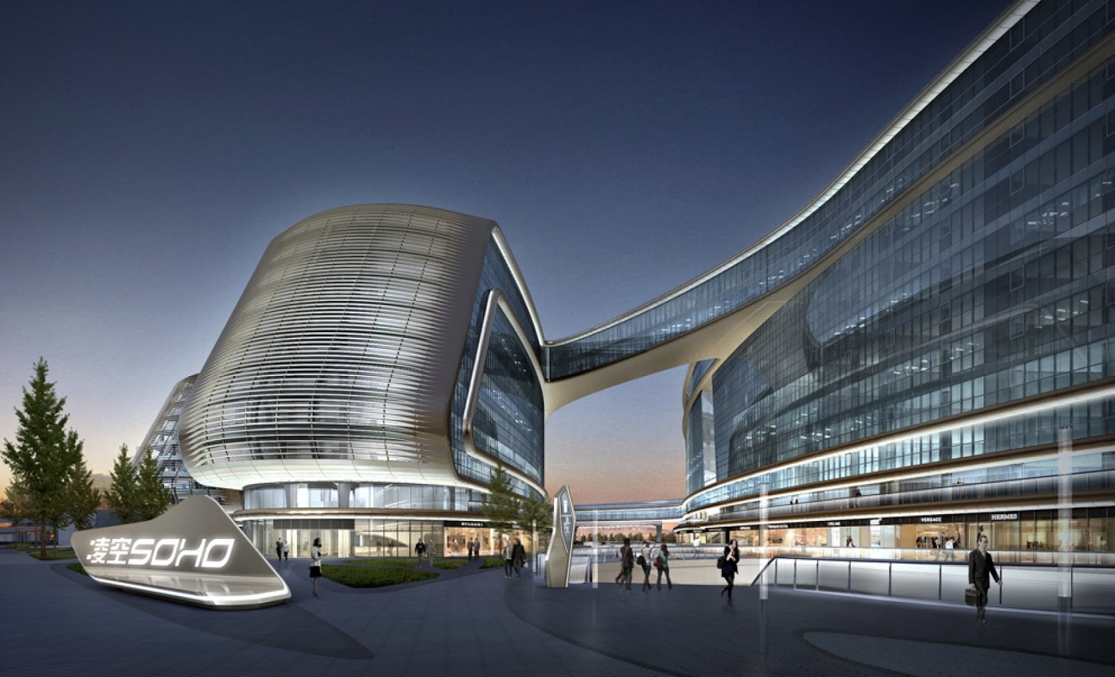 World of Architecture: Futuristic Sky SOHO by Zaha Hadid Architects