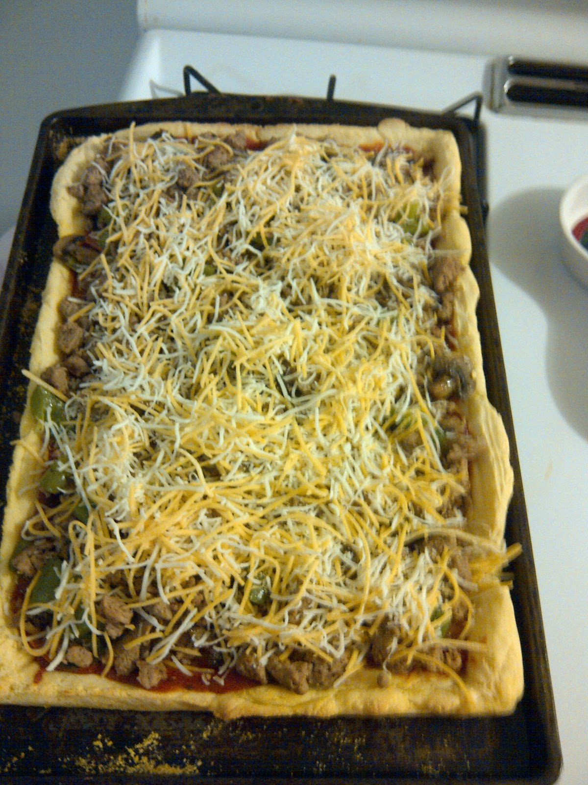 USASillyYaks Pizza Crust and cheese sticks........from scratch.