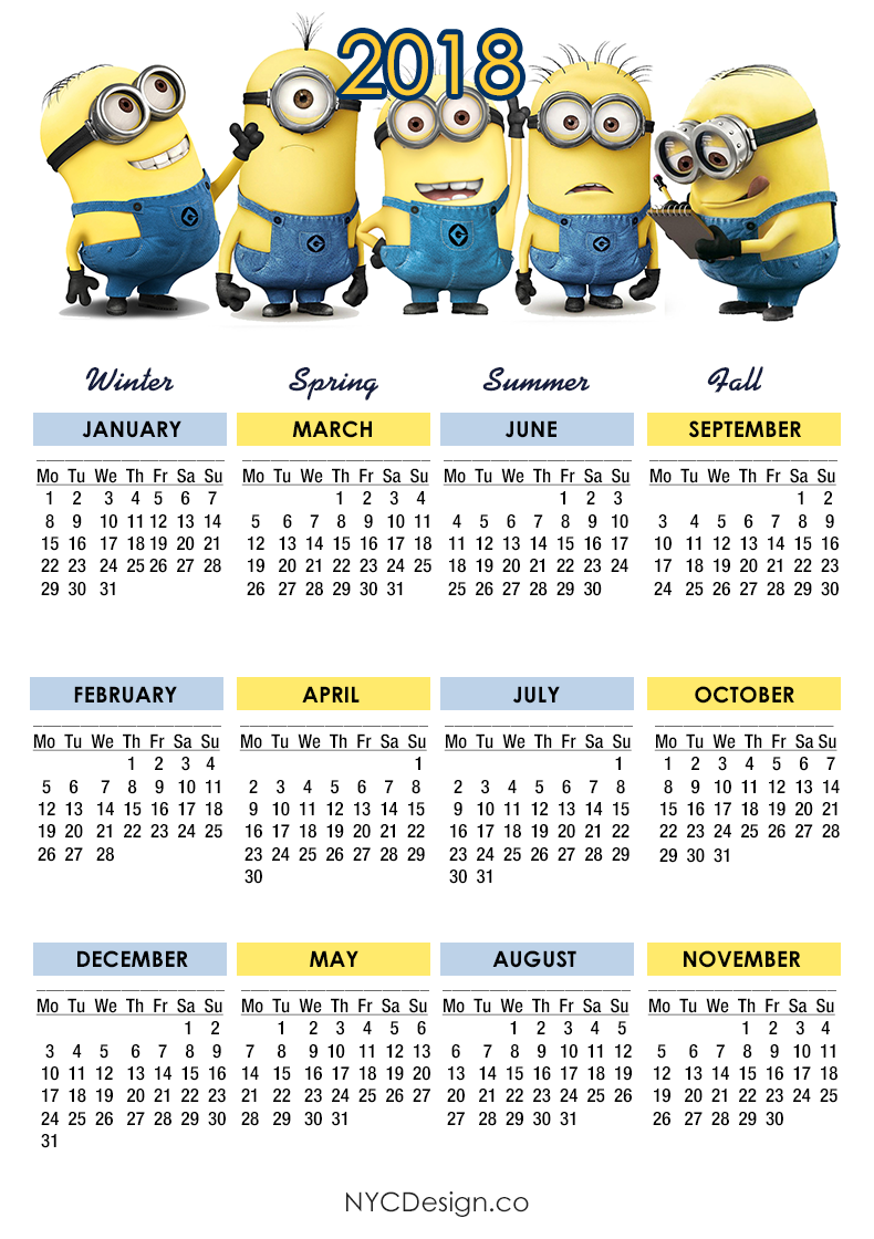 seasons calendar 2018