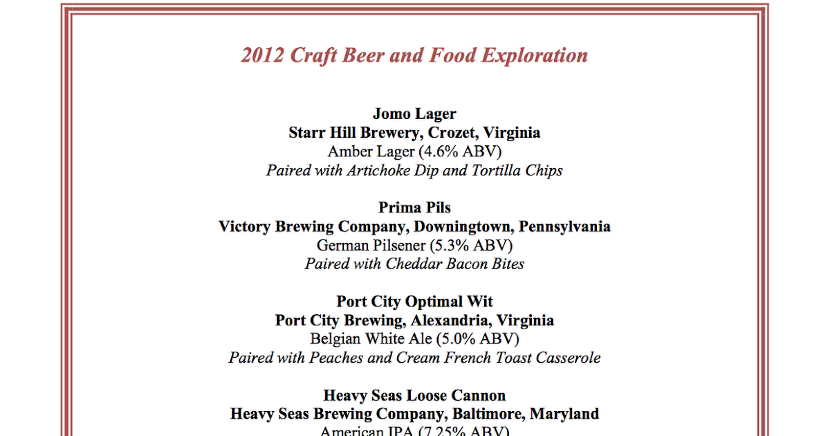 Musings Over a Barrel Beer & Food Tasting, Round 2