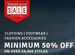 Super Weekend Offer: Minimum 50% Off on Men’s | Women’s | Kids Clothing , Footwear, Belts, Wallets, Bags, Home Furnishing, Sunglasses, Perfumes & Jewellery @ Amazon