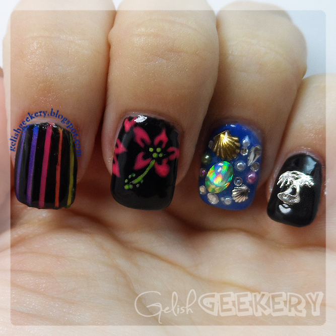 Gelish Tropical Neon Nails
