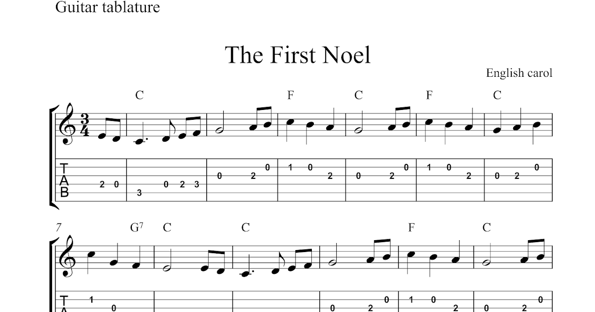 Free Printable Sheet Music Free Christmas guitar tablature sheet music