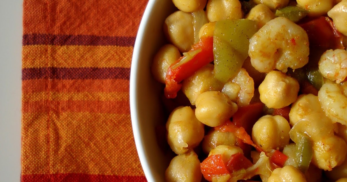 Cocinándotelo SALTEADO DE GARBANZOS CON VERDURAS Y GAMBAS