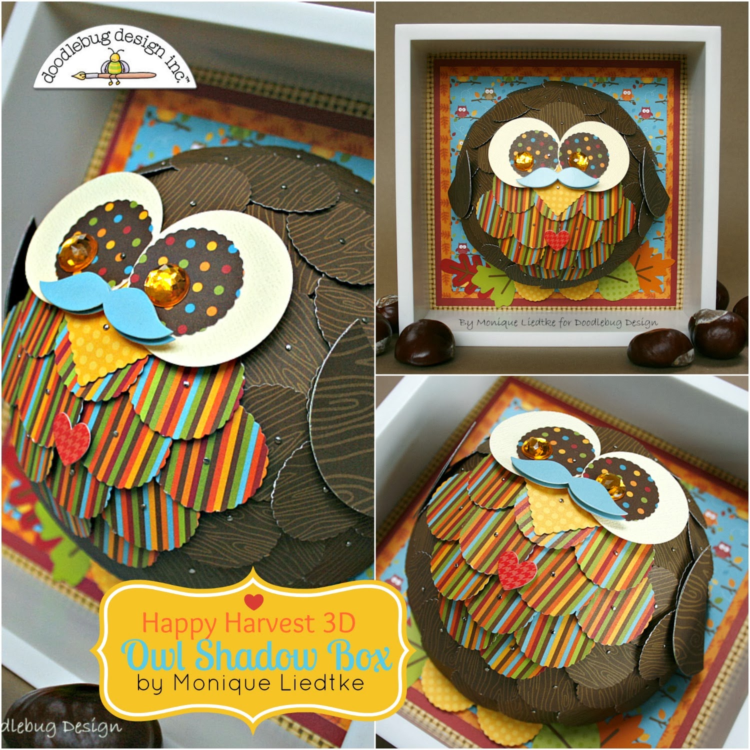 Doodlebug Design Inc Blog: 3D Owl Shadow Box by Monique