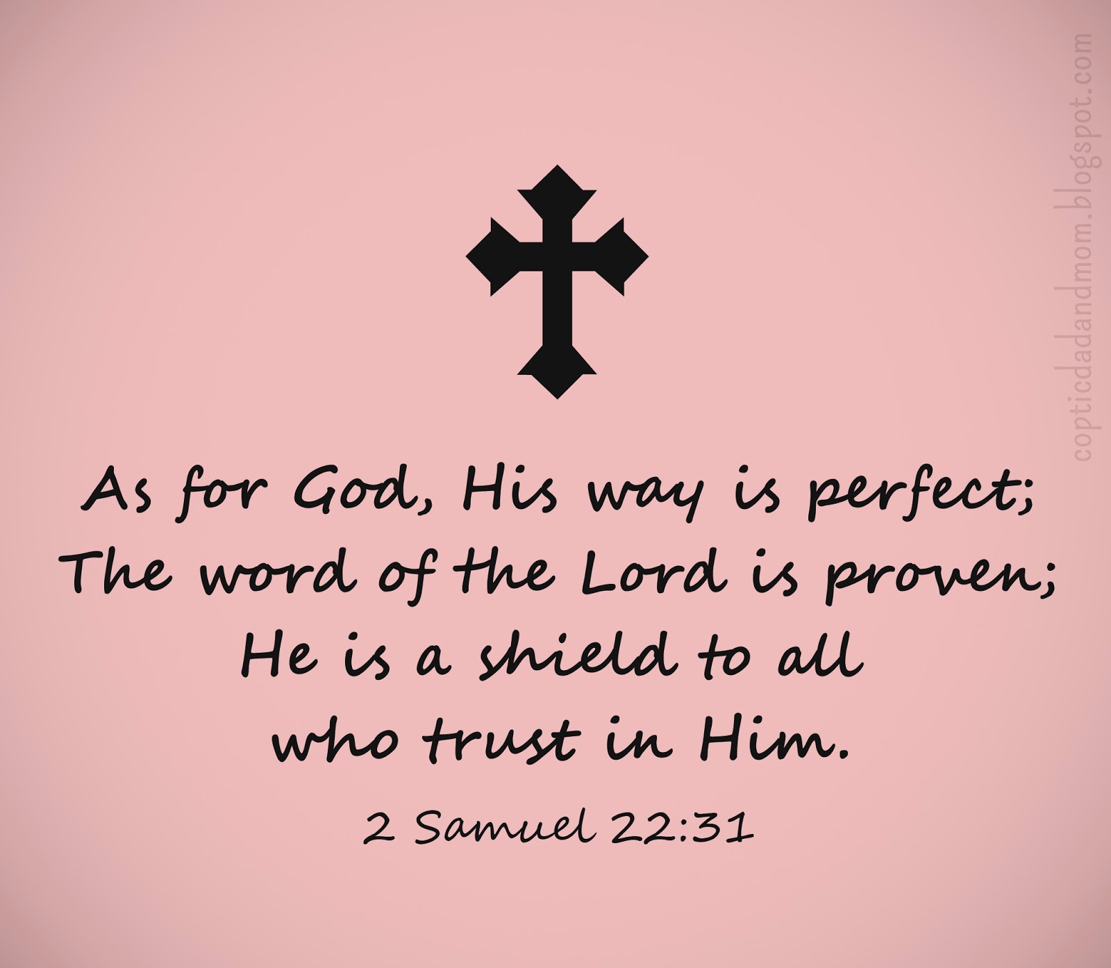 As for God, His way is perfect; the word of the Lord is proven; He is a shield to all who trust in Him.