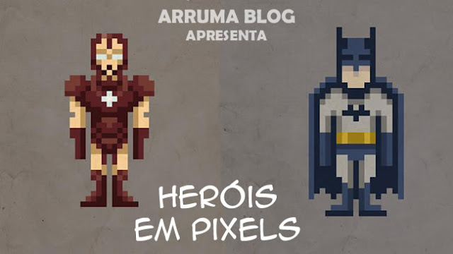 IMAGEM: Homem de Ferro e Batman em pixel
