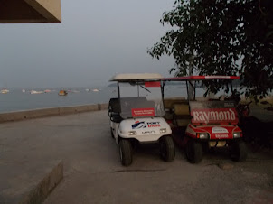 Buggy's at Mandwa Jetty for  transport to Jetty Pier