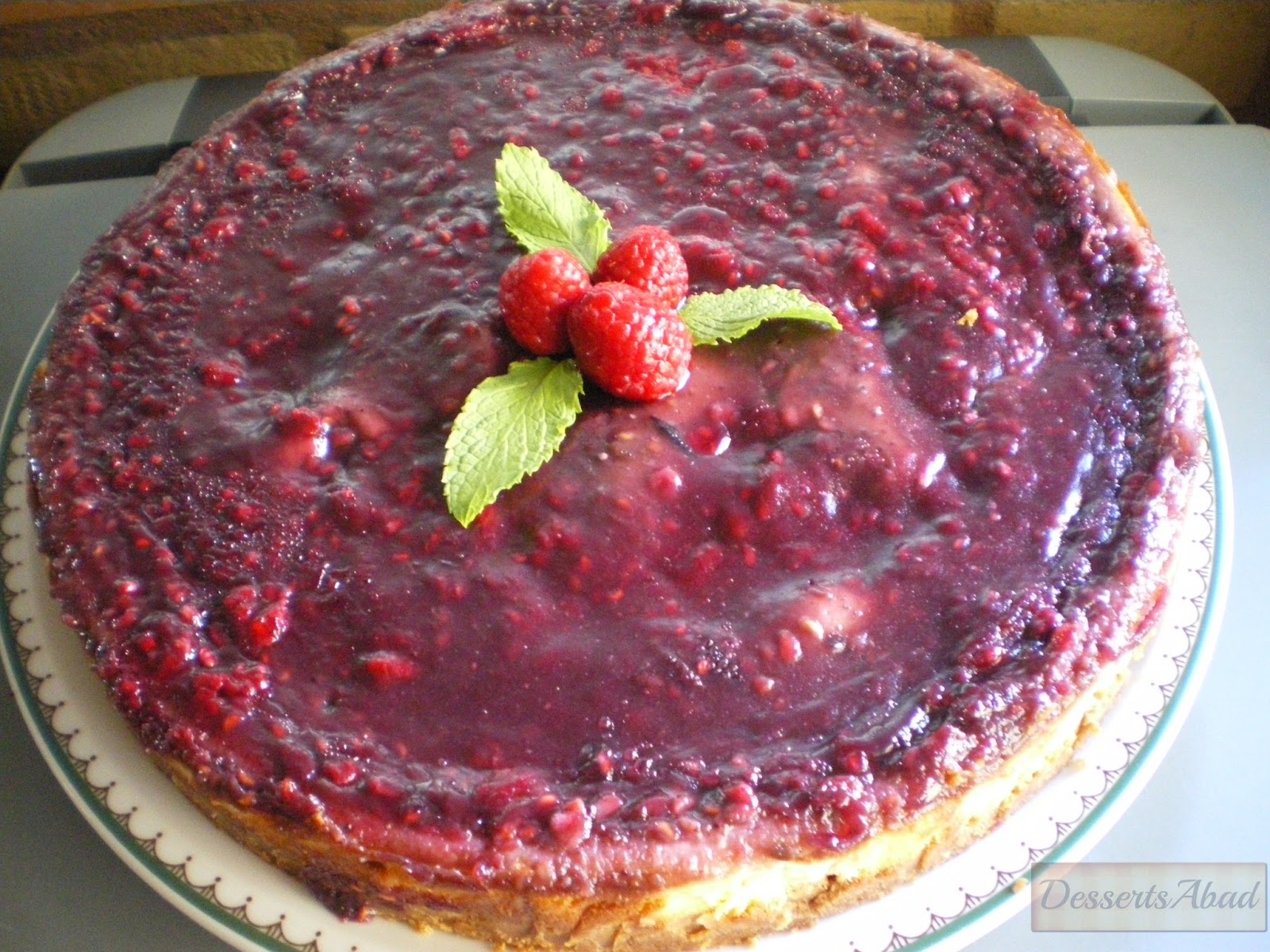 Tarta De Requesón Con Mermelada De Arándanos
