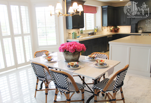 Navy blue, pink and bold model home tour with Thrifty and Chic