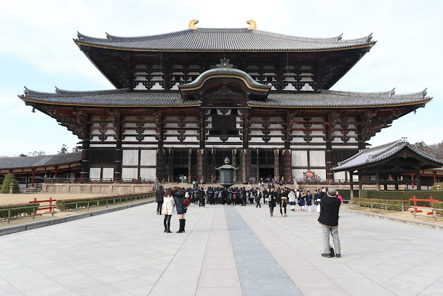 Todai-ji Temple is a most famous Buddhism temple and the roofing looks similar to Japanese Samurai Helmet at Nara Park, Japan Todai-ji Temple is a most famous Buddhism temple and the roofing looks similar to Japanese Samurai Helmet at Nara Park, Japan