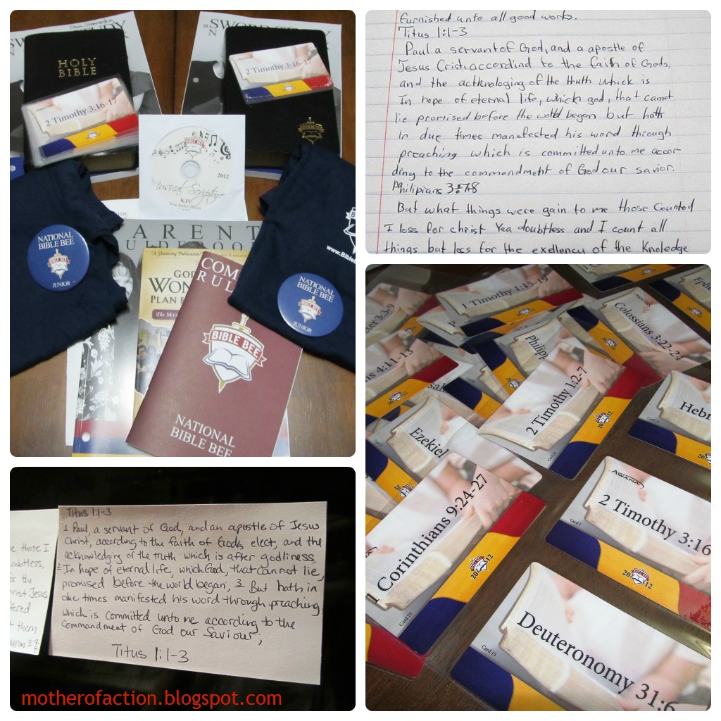 Bible Bee Week 1 Gone. A Mother of Action