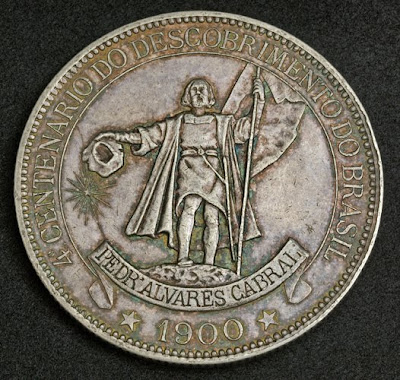 Brazil coins 4000 Reis Silver Commemorative coin 400th anniversary of the discovery of Brazil Cabral