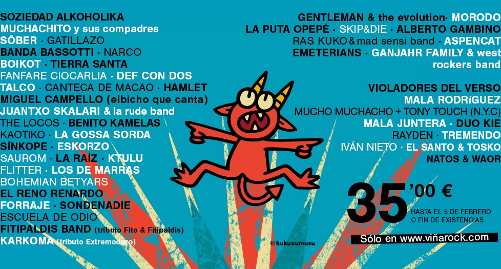 Viñarock, Cartel, Festival, Música, Concierto, 2014