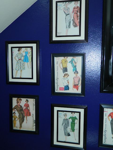 vintage sewing patterns framed artwork 1950s 1960s 1930s 1940s  Just Peachy, Darling