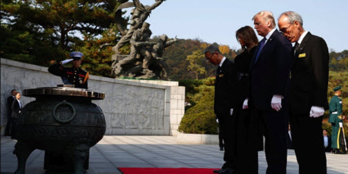  President Trump & Melania Participate in a Wreath-Laying Ceremony @ Seoul National Cemetery