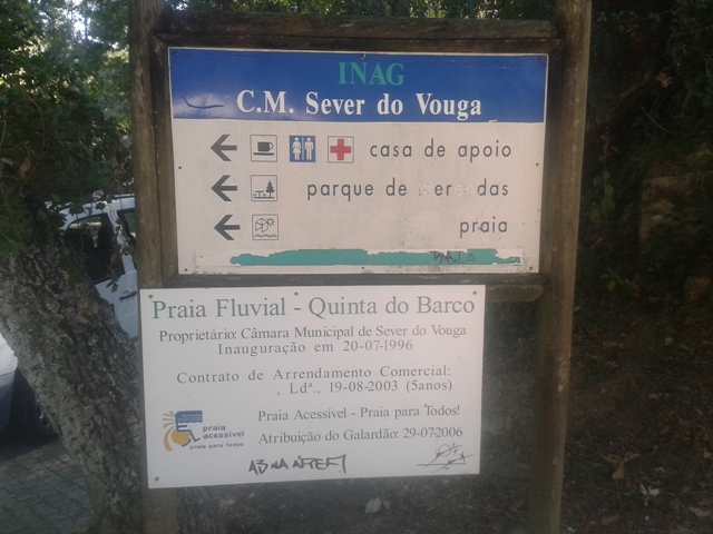 Placa Praia Fluvial Quinta do Barco