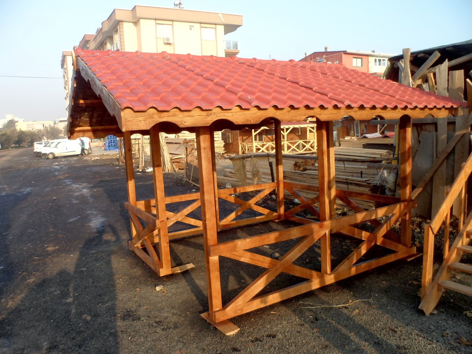 Ahşap ev 9 m2 pergule çardak kamelya