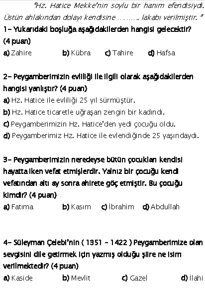 5 Sinif Din Kulturu Ve Ahlak Bilgisi 2 Donem 1 Yazili Sinav Sorulari 2012 2013 Ders Ve Calisma Kitabi Cevaplari
