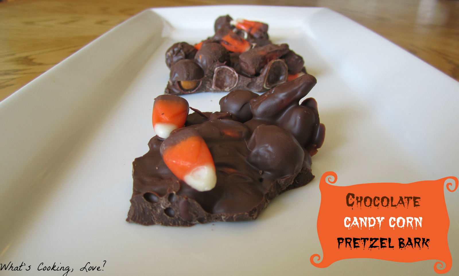 Chocolate Candy Corn Pretzel Bark Whats Cooking Love?