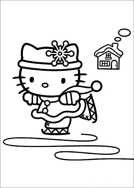 Fun Coloring Pages: Hello Kitty Winter Coloring Pages
