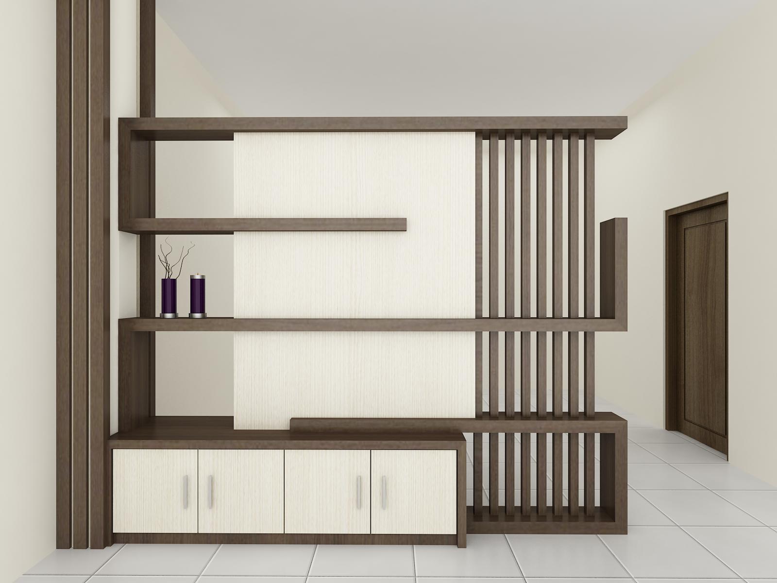 Desain Lemari Pembatas Ruang Tamu Dan Ruang Keluarga | Gambar Desain