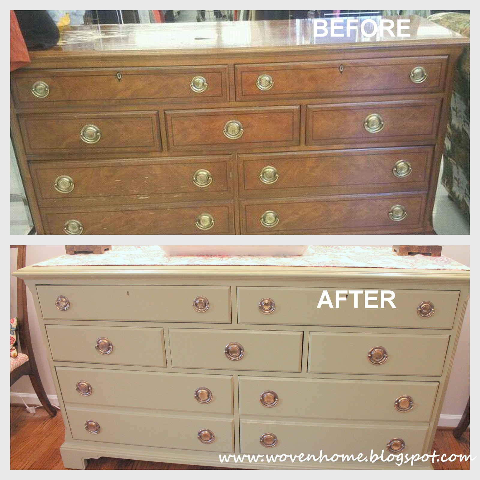 Woven Home Goodwill dresser turned dining room buffet