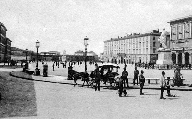 Old postcard, Piazza Carlo Alberto, Livorno