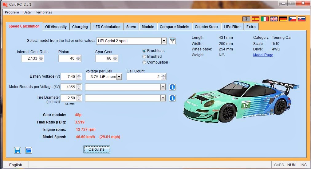 Download Calc RC Software Hitung Untuk Setting RC Car , Baterai
