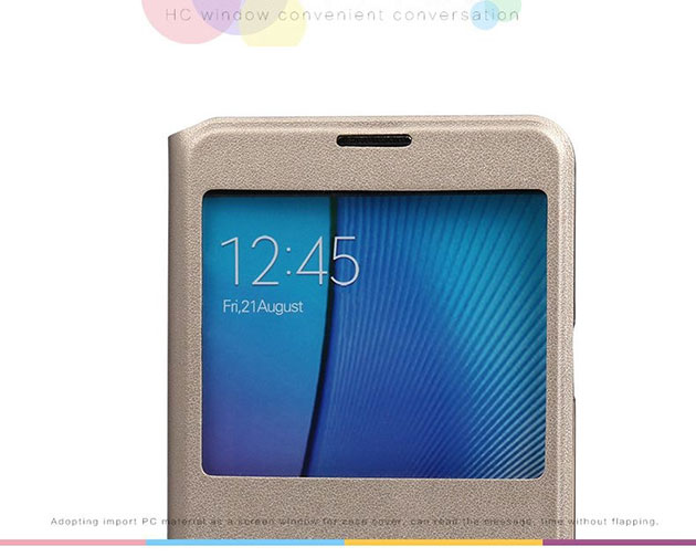 เคส Samsung Galaxy Note 5 ฝาพับหนัง สีทอง