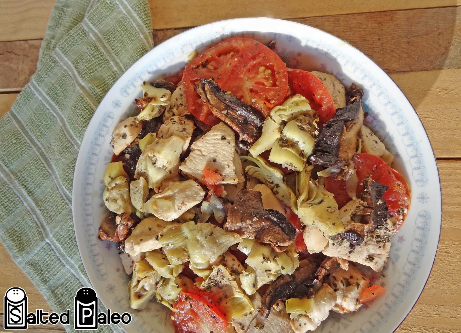 Salted Paleo Easy Artichoke Chicken Bake