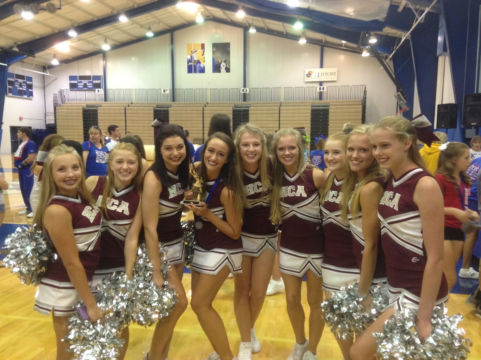 HCA Cheerleaders Earn Rock Chalk Spirit Award
