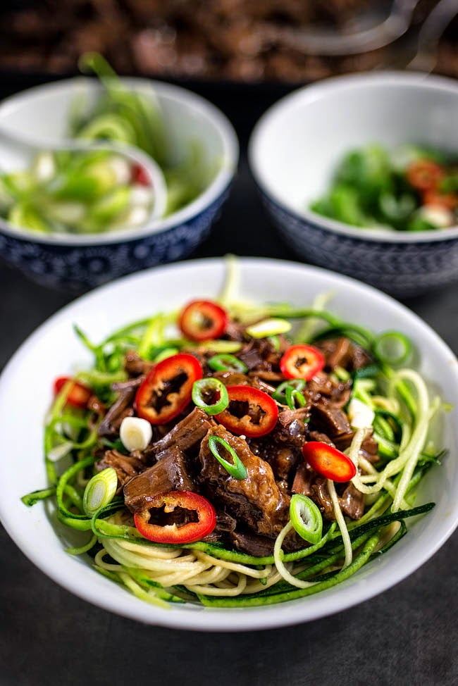 Slow cooker Chinese Pulled Beef supergolden bakes