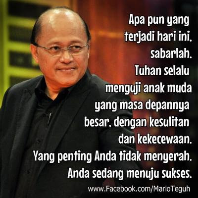 Mario Teguh : Tuhan Selalu Menguji Anak Muda yang Masa Depannya Besar..