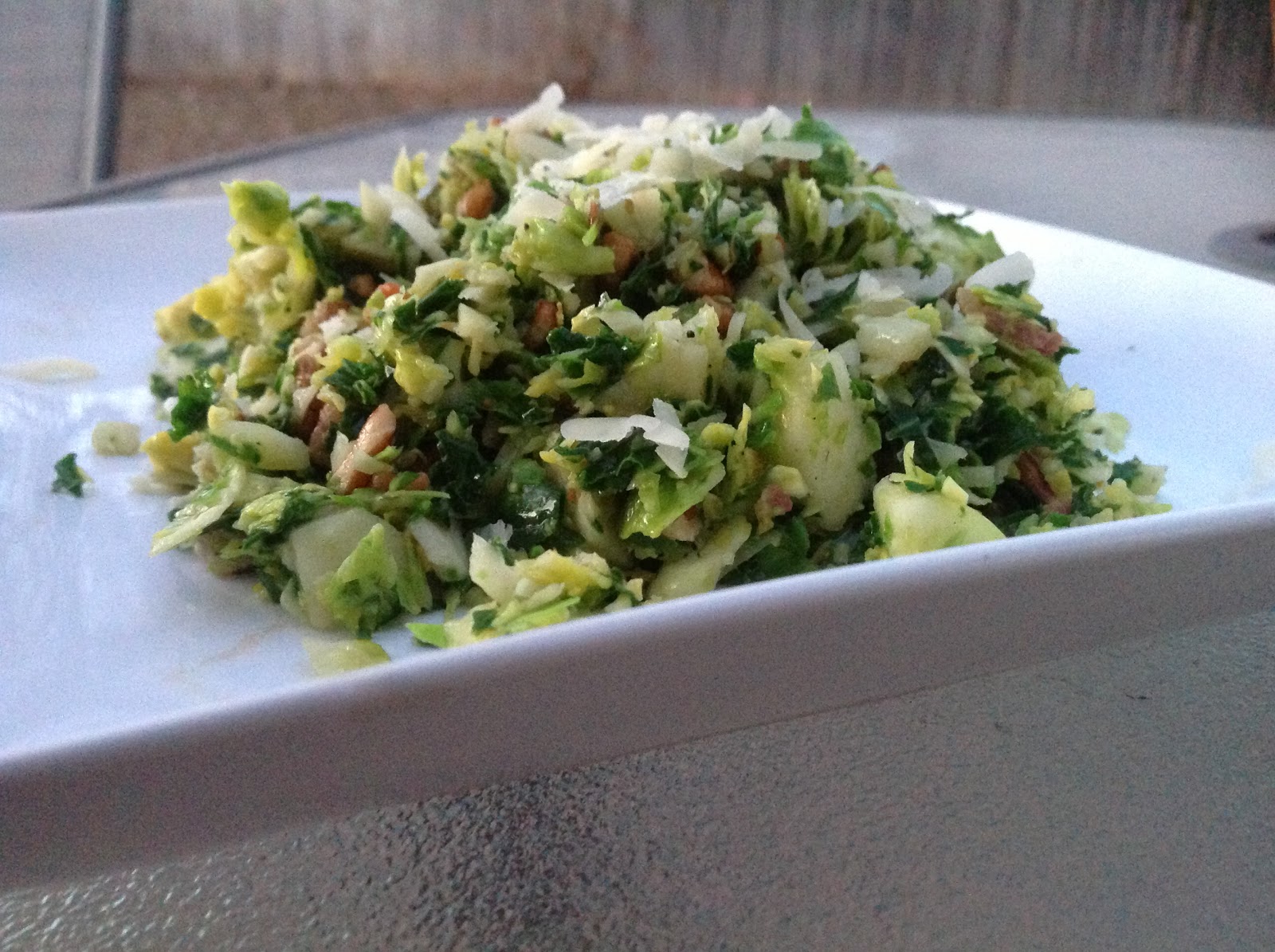 Tayste Of Paleo Paleo Brussel Sprout Pancetta and Kale Slaw
