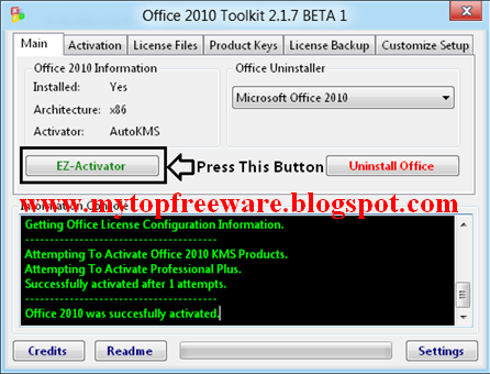 ms office activator 2010