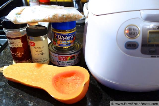 Stupefyingly Simple Chicken, Rice, and Butternut Squash Soup