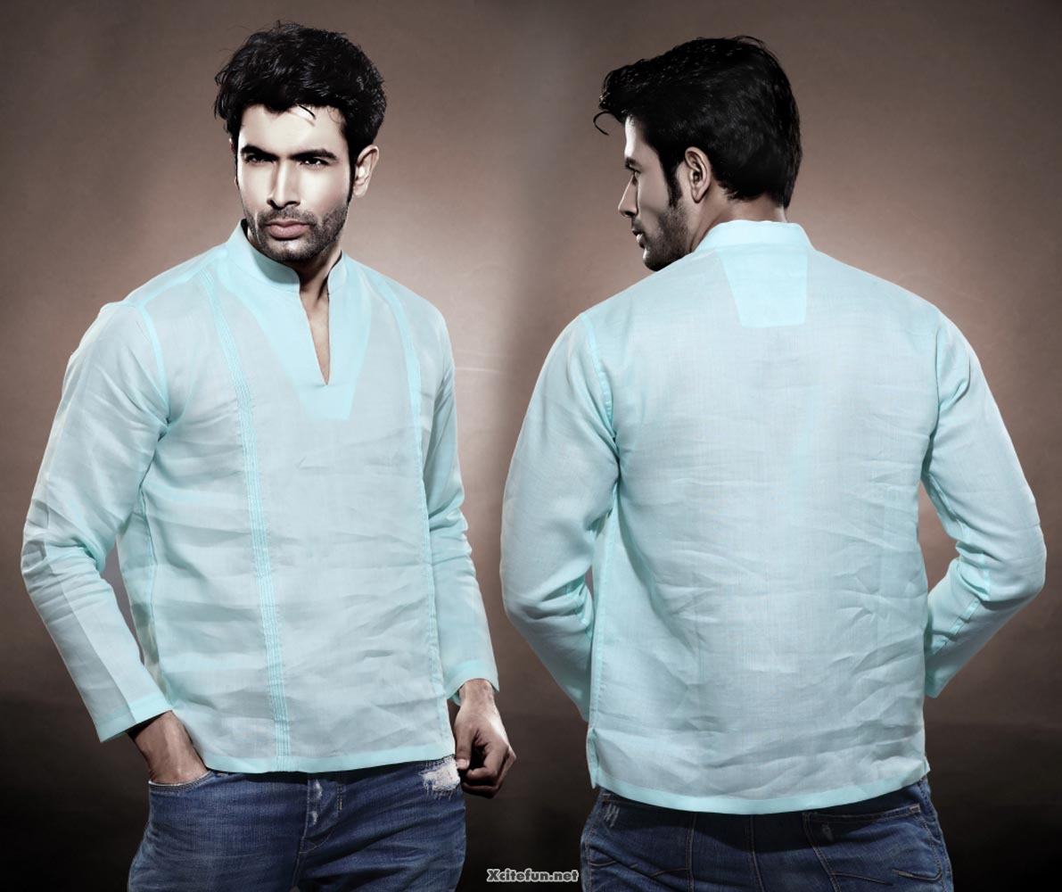 Men Simple Cotton Kurta And Jeans Summer Wear