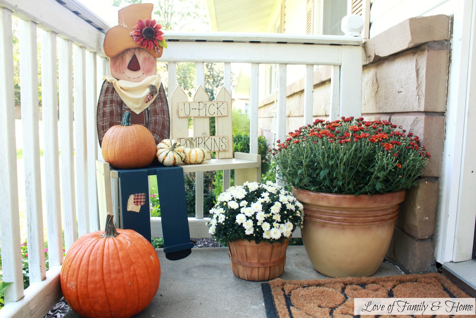 Front Porch Decorated For Fall Love Of Family Home