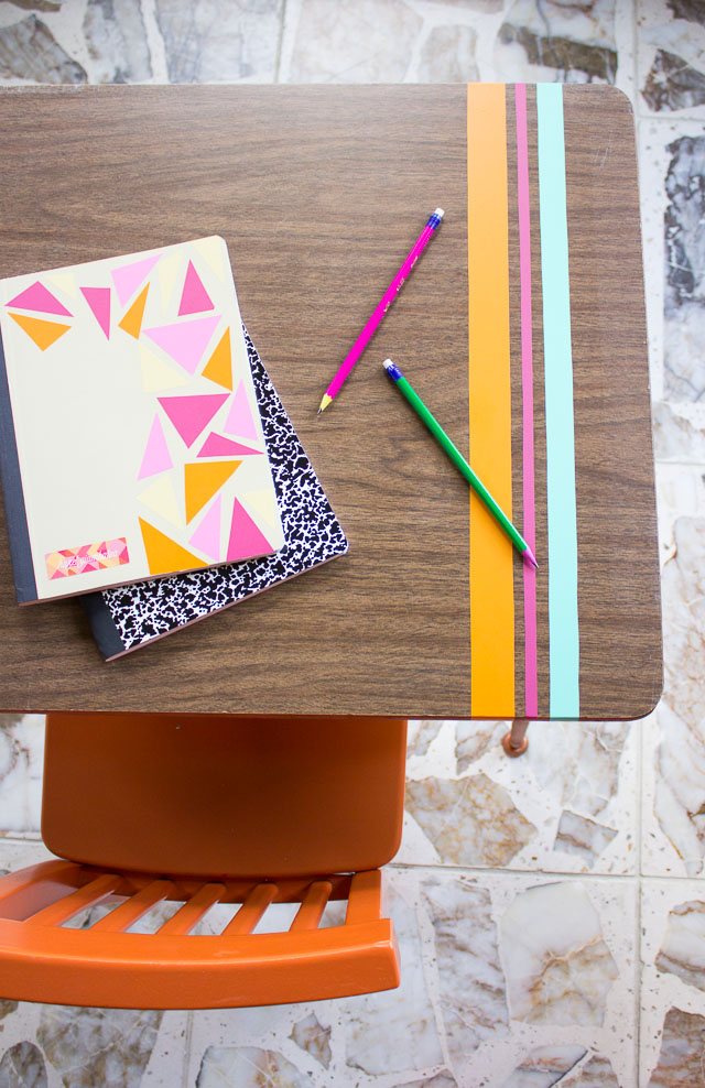 Modern makeover for a vintage school desk! vintage school desk makeover