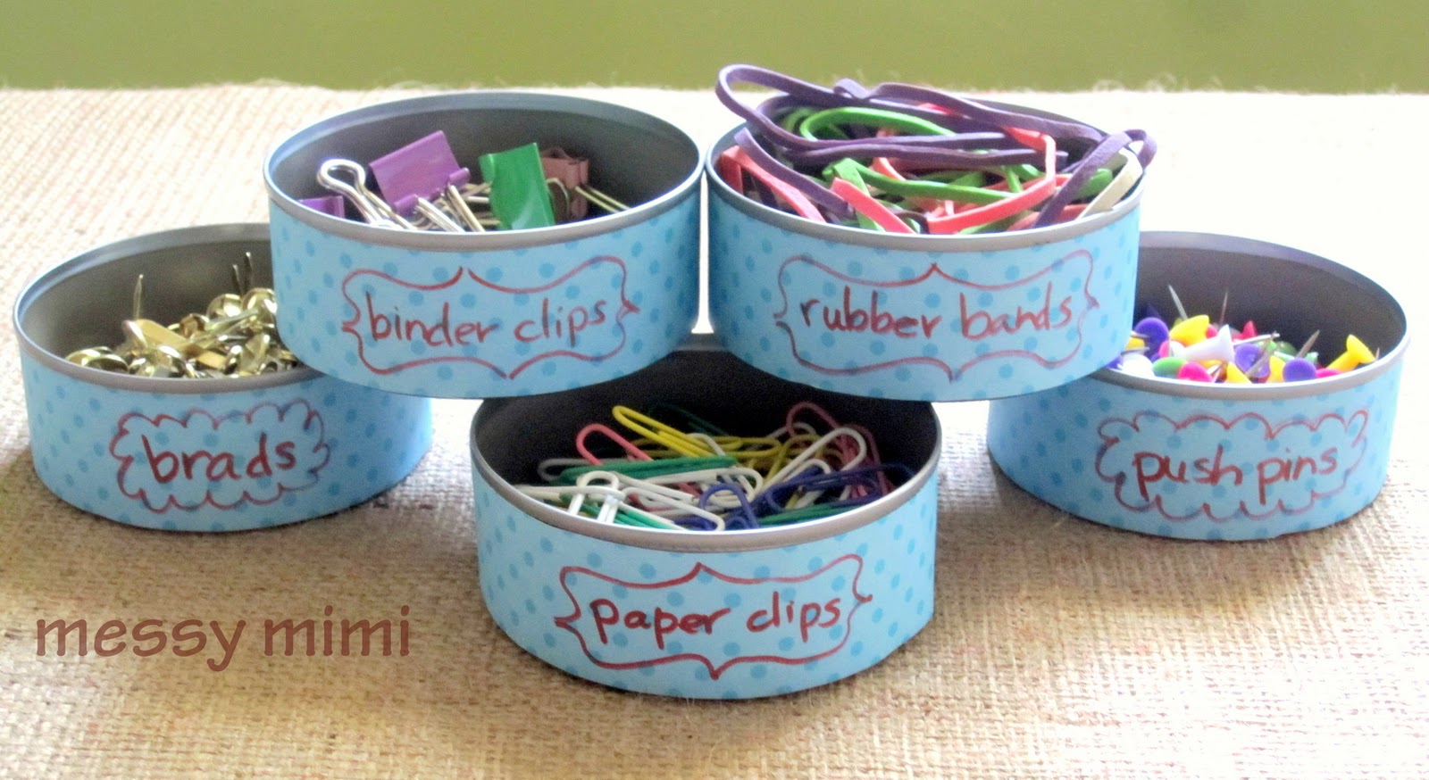 messy mimi Tuna Can Organizer