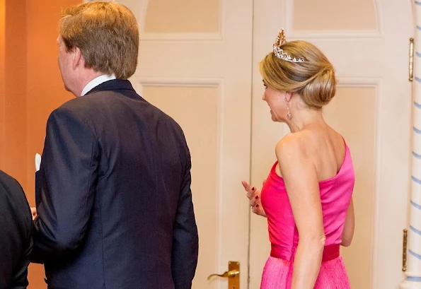 King Willem-Alexander and Queen Maxima of The Netherlands attend an state banquet offered by governor general Johnston at Rideau Hall in Ottawa, Canada