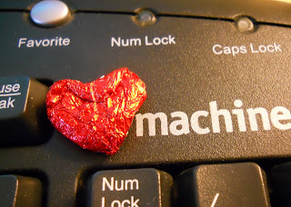 red heart on computer keyboard