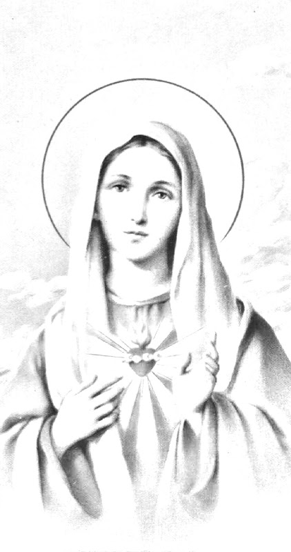 Dibujos Católicos : Sagrado corazón de María para colorear Dibujos Católicos : Sagrado corazón de María para colorear