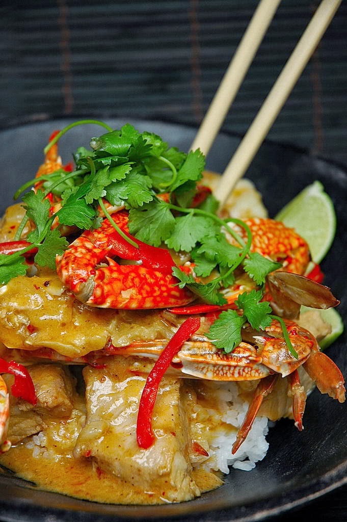 Curry crab with vermicelli recipe
