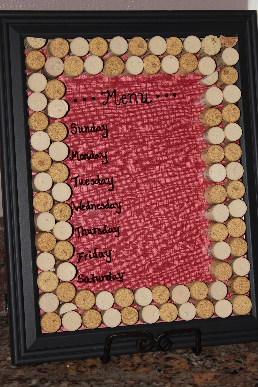 simply made with love Wine Cork Menu Board