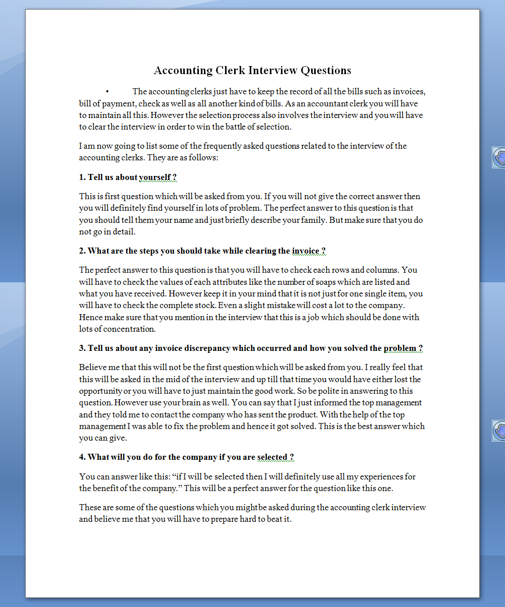 see once accounting clerk interview questions interview questions for clerk