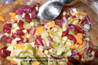 Vie quotidienne de FLaure: salade aux légumes et féculents